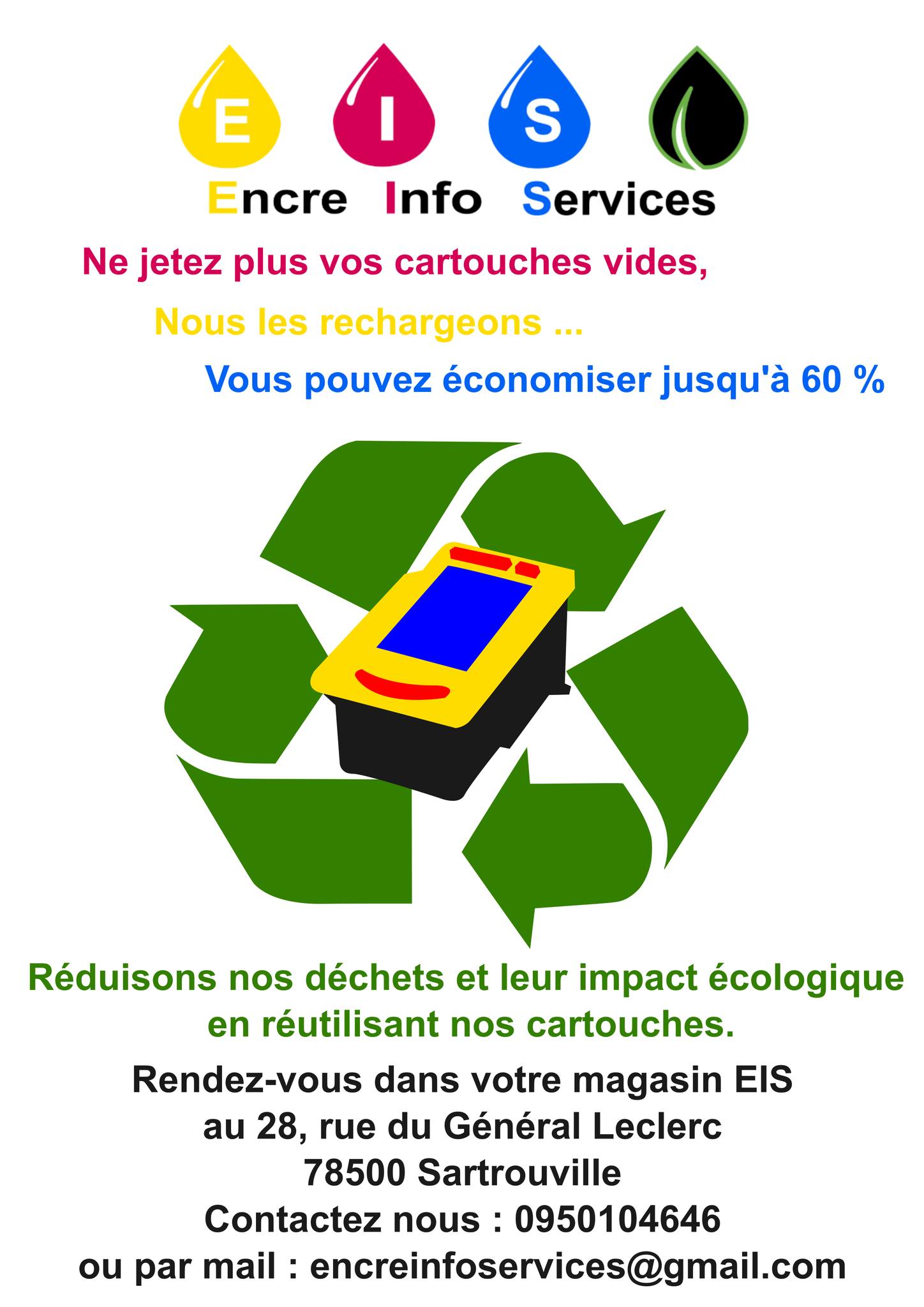 Nous rechargeons vos cartouches d&rsquo;imprimante