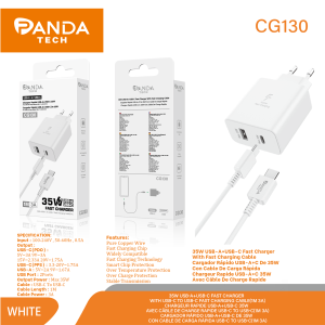 Chargeur rapide USB-A et USB-C 33W