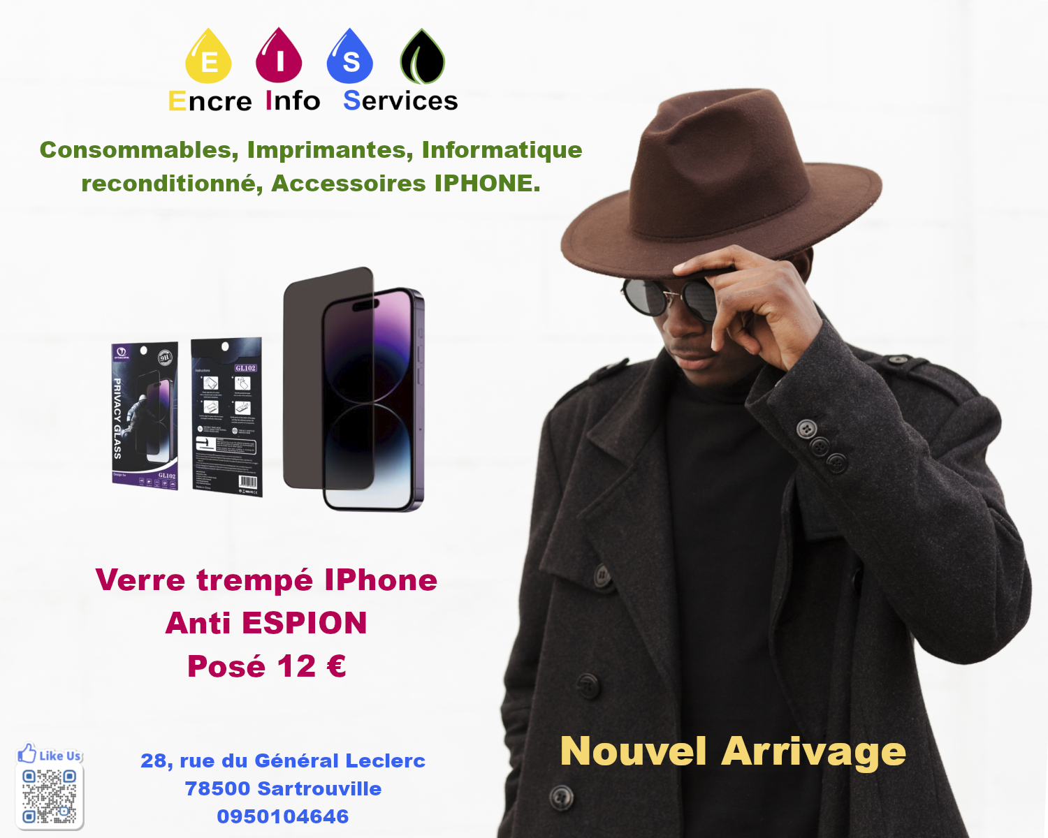 Verre trempé Anti Espion