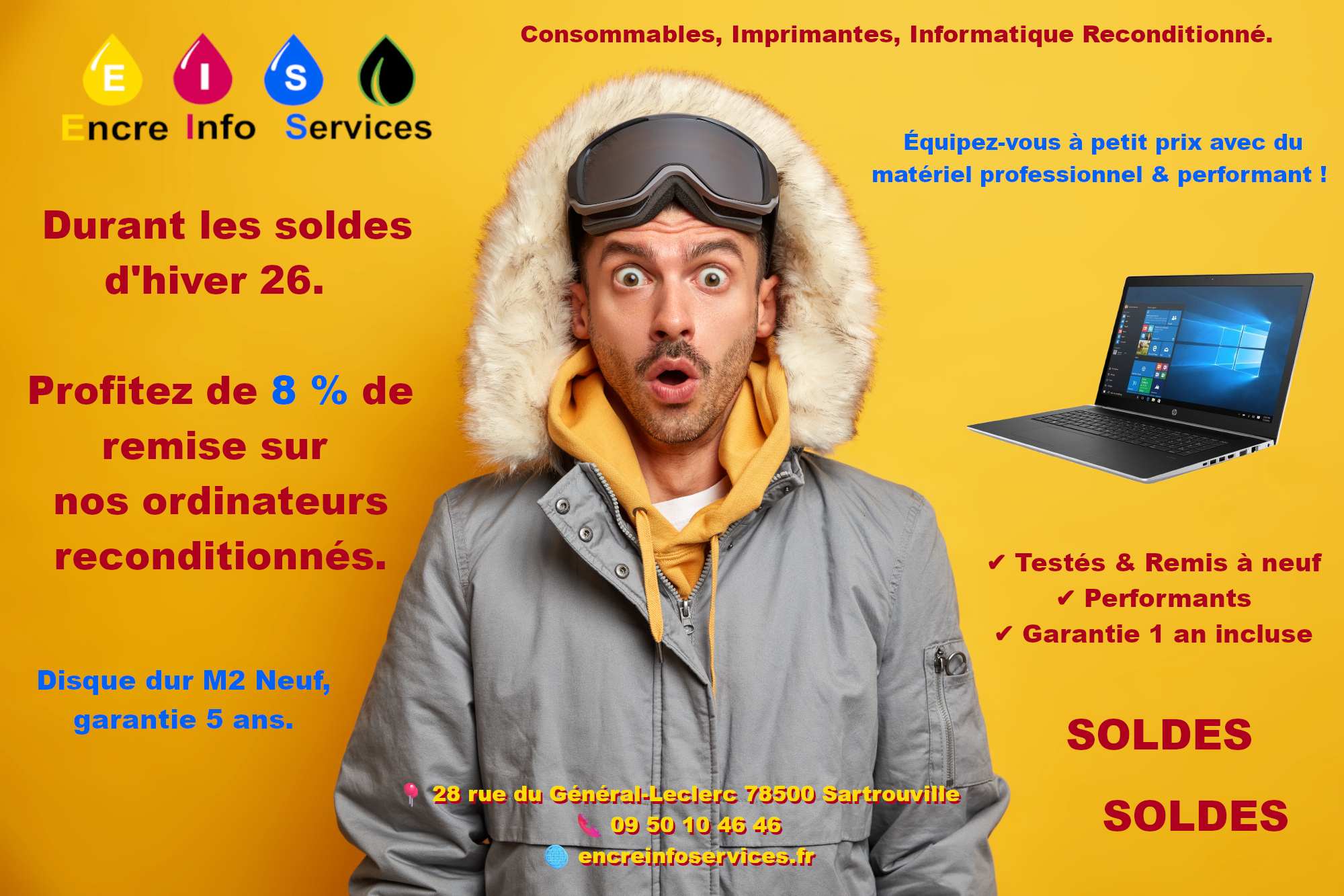 Solde 8 pourcents de remise sur les ordinateurs